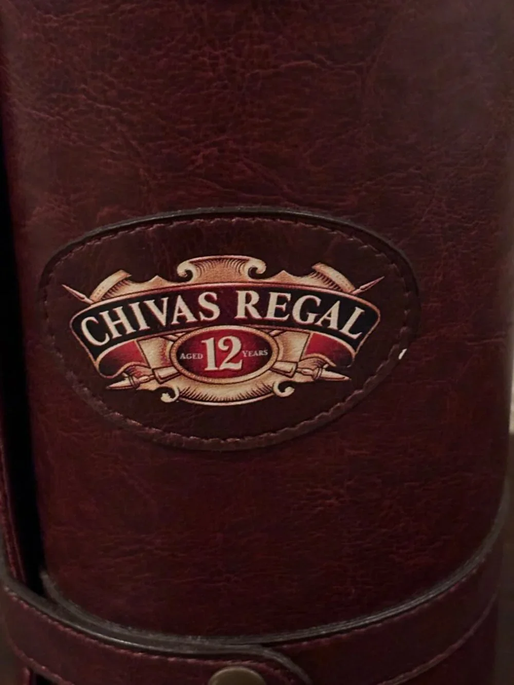 Vintage Chivas Regal 12 Year old Scotch Whisky collectible leather bottle case (